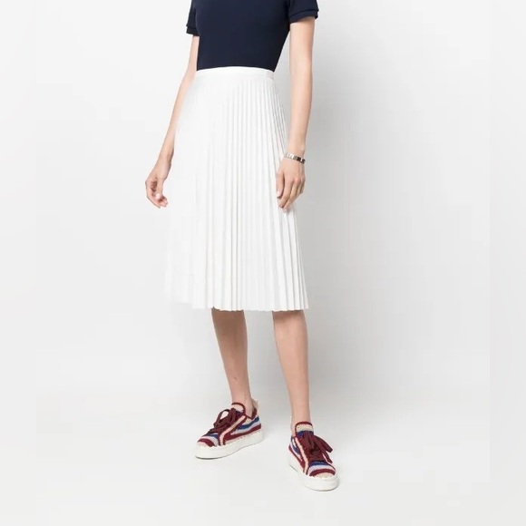 Lacoste Dresses & Skirts - Lacoste White Pleated Midi Skirt Preppy Size FR 36 / US 4 NWT